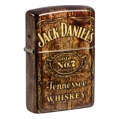 Зажигалка ZIPPO Джек Дэниэлс с покрытием Искусственно состаренная латунь | Jack Daniel's 540 Tumbled Brass, латунь/сталь, разноцветная, 38x13x57 мм