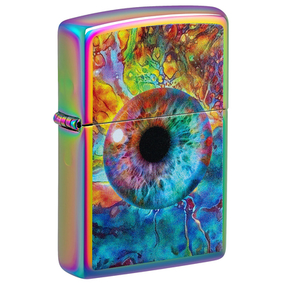 Зажигалка ZIPPO Необычный глаз с разноцветным покрытием | Spacey Eye Multi Color, латунь/сталь, разноцветная, глянцевая, 38x13x57 мм