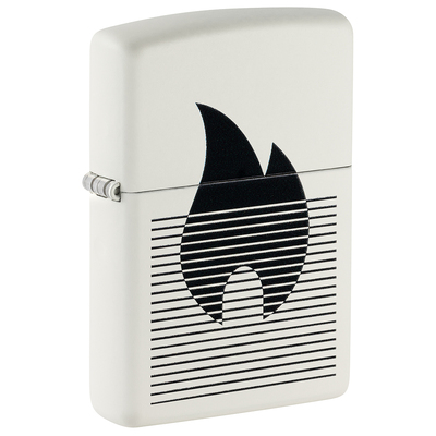 Зажигалка ZIPPO Пламя с градиентом с белым матовым покрытием | Flame Gradient Design White Matte, латунь/сталь, белая, матовая, 38x13x57 мм