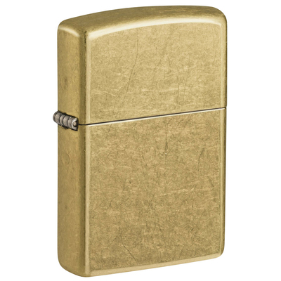 Зажигалка ZIPPO классическая с покрытием поцарапанная латунь | Classic Street Brass, латунь/сталь, золотистая, 38x13x57 мм