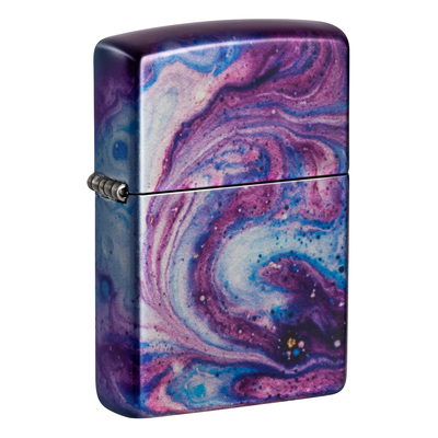 Зажигалка ZIPPO Вселенная с покрытием Искусственно состаренный хром на 540 | Universe Astro 540 Tumbled Chrome, латунь/сталь, сиреневая, 38x13x57 мм