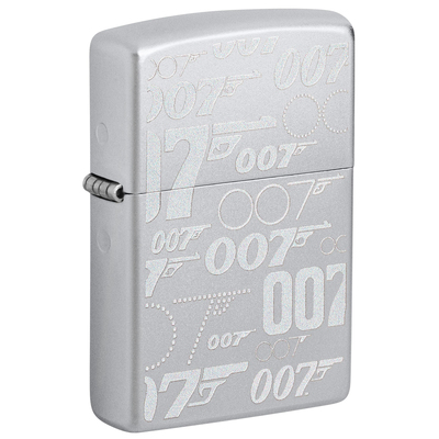 Зажигалка ZIPPO Джеймс Бонд с покрытием сатинированный хром | James Bond™ Satin Chrome, латунь/сталь, серебристая, 38x13x57 мм
