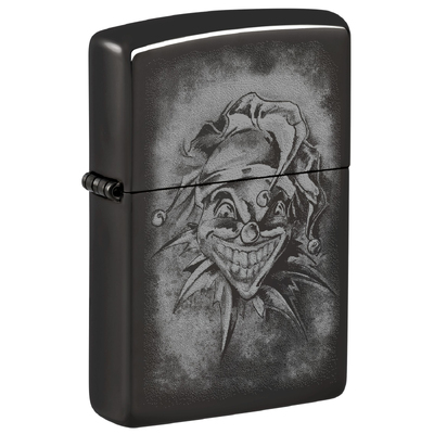 Зажигалка ZIPPO Клоун с черным глянцевым покрытием | Clown High Polish Black, латунь/сталь, черная, глянцевая, 38x13x57 мм