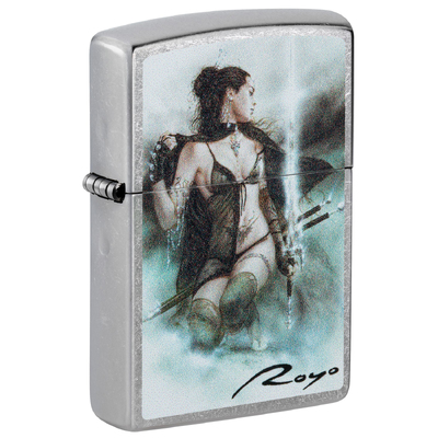 Зажигалка ZIPPO Луис Ройо с покрытием поцарапанный хром | Luis Royo Street Chrome, латунь/сталь, серебристая, 38x13x57 мм