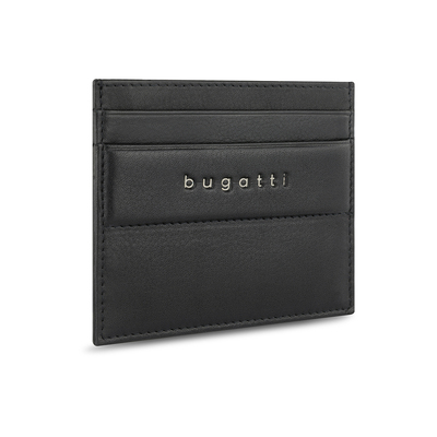 Портмоне для кредитных карт BUGATTI НОМ | NOME, с защитой данных RFID, черное, натуральная воловья кожа, 10,2х0,3х8,2 см