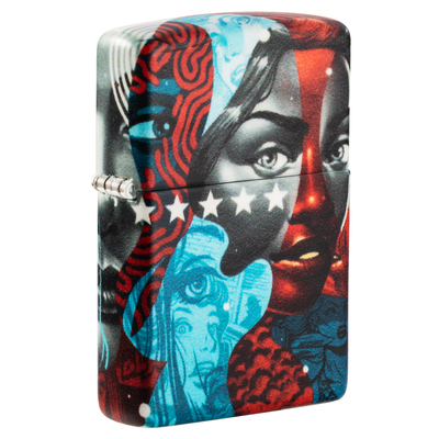 Зажигалка ZIPPO Тристан Итон с матовым покрытием на 540° | Tristan Eaton 540 Matte, латунь/сталь, разноцветная, 38x13x57 мм
