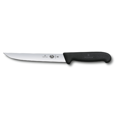 Нож разделочный VICTORINOX Fibrox с прямым узким лезвием 15 см, чёрный