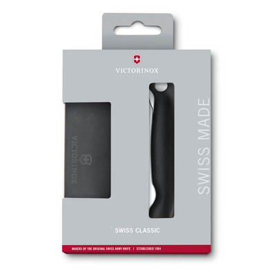 Набор VICTORINOX Swiss Classic: складной нож для овощей и разделочная доска, чёрная рукоять