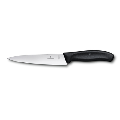 Нож разделочный VICTORINOX SwissClassic, 15 см, чёрный, в картонном блистере