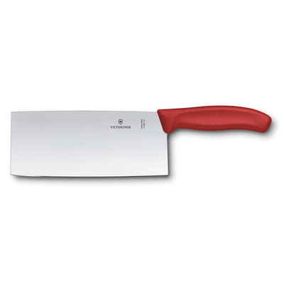 Нож сантоку VICTORINOX SwissClassic, прямое лезвие 18 см, красный, в подарочной коробке