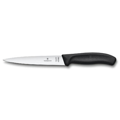 Нож филейный VICTORINOX SwissClassic с гибким прямым лезвием 16 см, чёрный