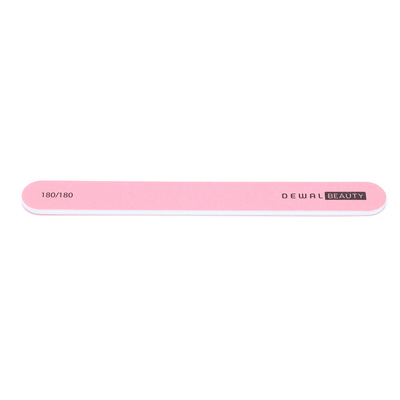Пилка Dewal Beauty для ногтей, прямая розовая 1,9х17,8 см, 180/180 грит