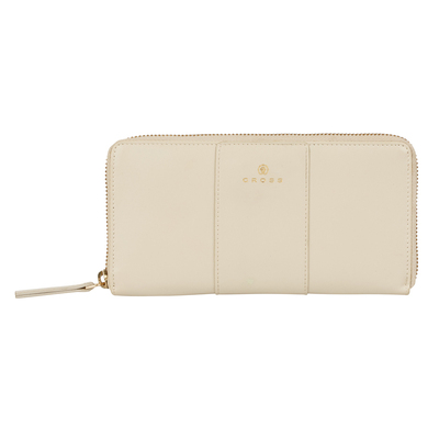 Кошелёк Cross Kelly Wall Ivory, кожа наппа, гладкая, цвет "слоновая кость", 19,5 x 10,2 x 2 см