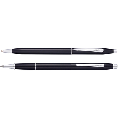 Набор Cross Classic Century Black Lacquer: шариковая ручка и ручка-роллер, цвет - черный