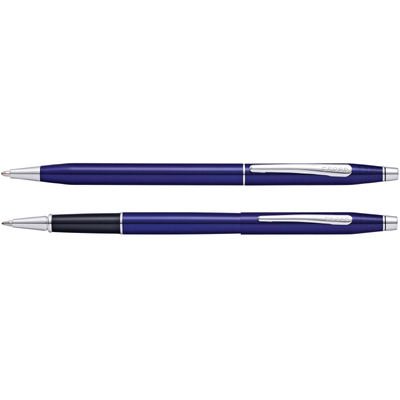 Набор Cross Classic Century Translucent Blue Lacquer: шариковая ручка и ручка-роллер, цвет - синий