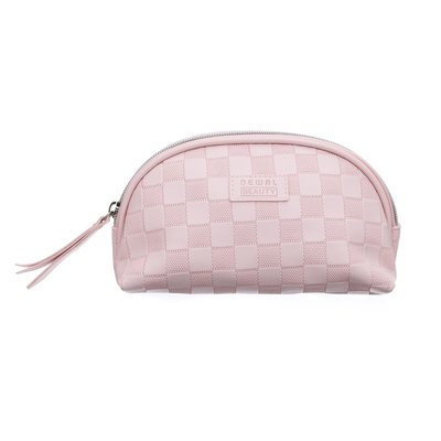 Косметичка Dewal Beauty серия "Шашки", розовая, 20х8.5х11см
