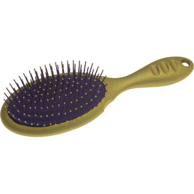 Щетка Dewal Beauty серия "Акварель " массажная с нейлон,штифтом, овальная,золотистая с фиолетовым