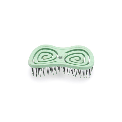 Щетка Dewal Beauty серия "Friendly", массажная, с нейлоновым штифтом, форма бабочка, зеленый