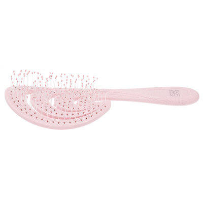 Щетка Dewal Beauty серия "Ocean wave", продувная, с нейлоновым штифтом, форма волна, розовая