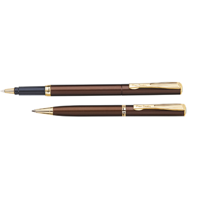 Набор Pierre Cardin коллекция «ПАРА | PEN&PEN»: ручка шариковая + роллер. Цвет - коричневый. Упаковка Е или E-1