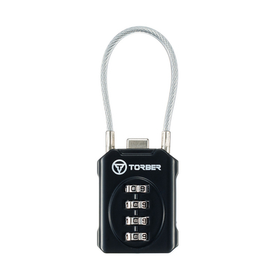 Замок кодовый TORBER, черный, цинковый сплав, 3 x 1,4 x 8 см