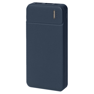Универсальный аккумулятор Flash 10 (10000 мАч) с подсветкой и soft touch,синий,13,7х6,87х1,55 мм