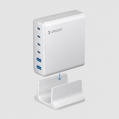 Зарядная станция 4xUSB Type-C, 2xUSB, PD, QC, 160Вт, белый, Deppa