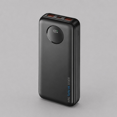 Внешний АКБ NRG Turbo V4 10000 мА-ч, дисплей, черный, Deppa