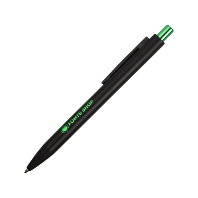 Ручка металлическая шариковая «Blaze» с цветным зеркальным слоем, черный/зеленое яблоко
