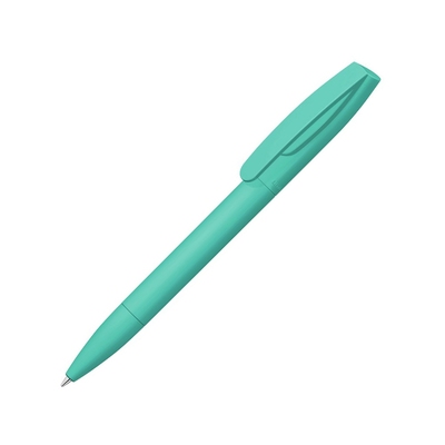 Шариковая ручка "Coral Gum " с прорезиненным soft-touch корпусом и клипом., бирюзовый