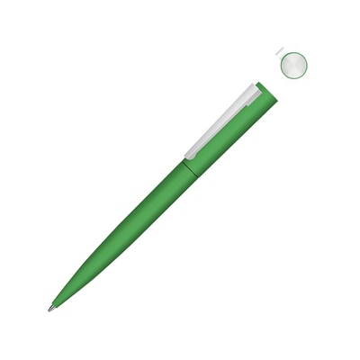 Металлическая шариковая ручка soft touch "Brush gum", зеленый