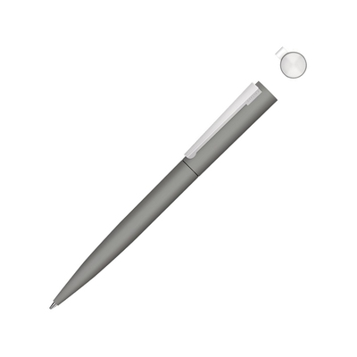 Металлическая шариковая ручка soft touch "Brush gum", серый