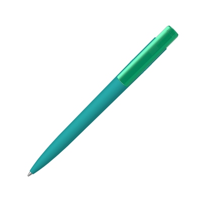 Шариковая ручка "RECYCLED PET PEN PRO K transparent GUM" soft-touch, бирюзовый