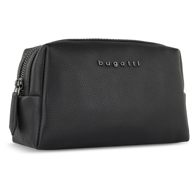 Косметичка BUGATTI БЕЛЛА | BELLA, чёрная, воловья кожа/полиэстер, 19х8,5х11 см