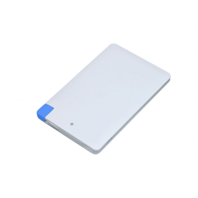 Универсальное зарядное устройство Credit _card1_power_bank  под нанесение логотипа  в виде кредитной карты, толщина всего 7,5 . 2500MAH. Синий