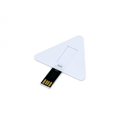 USB-флешка на 16 Гб в виде пластиковой карточки треугольной формы, белый