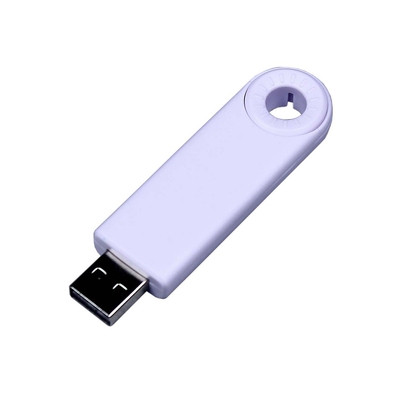 USB-флешка промо на 64 Гб прямоугольной формы, выдвижной механизм, белый