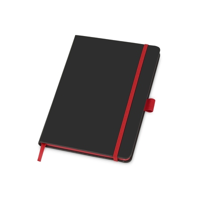 Блокнот "ColorNote Black", твердая обложка A5, 80 листов, черный с красным
