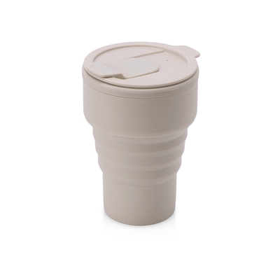 Силиконовый складной стакан "GoCup", бежевый