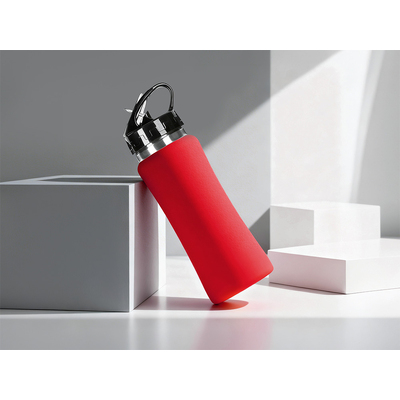 Бутылка для воды "Bottle C1", сталь, soft touch, 600 мл, красный