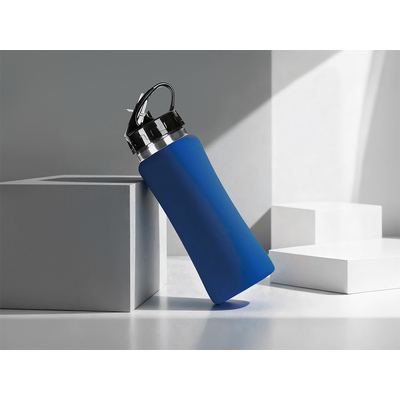 Бутылка для воды "Bottle C1", сталь, soft touch, 600 мл, темно-синий