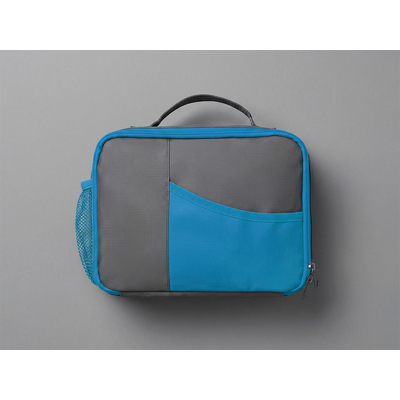 Изотермическая сумка-холодильник "Breeze" для ланч-бокса, серый/голубой