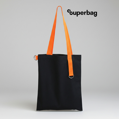 Шоппер Superbag black (чёрный с оранжевым)