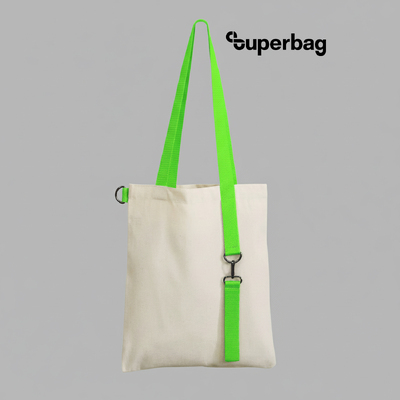 Шоппер Superbag с ремувкой 4sb (неокрашенный с салатовым)