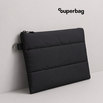 Чехол для ноутбука Superbag Bubble, стёганый, на молнии (черный)