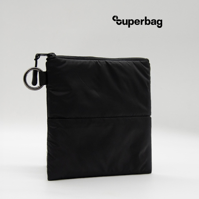 Органайзер для мелочей Superbag Bubble, стёганый, на молнии, с креплением на кольцо-карабин (черный)