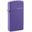 Зажигалка ZIPPO узкая Логотип с фиолетовым матовым покрытием | Slim® Logo Purple Matte, латунь/сталь, фиолетовая, матовая, 29x10x60 мм