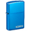 Зажигалка ZIPPO Логотип с синим глянцевым покрытием | Logo High Polish Blue, с лого, латунь/сталь, синяя, глянцевая, 38x13x57 мм