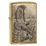 Зажигалка ZIPPO Парящие орлы с покрытием матовая латунь | Soaring Eagles Brushed Brass, латунь/сталь, золотистая, матовая, 38x13x57 мм