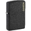 Зажигалка ZIPPO Логотип с черным покрытием с кракелюром | Logo Black Crackle™, латунь/сталь, чёрная, матовая, 38x13x57 мм